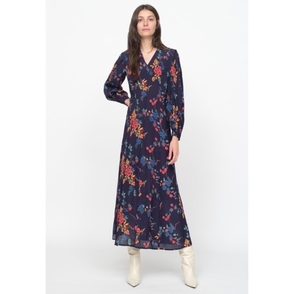 NWT Sea NY Mari Modern Floral Midi Dress - Picture 1 of 8
